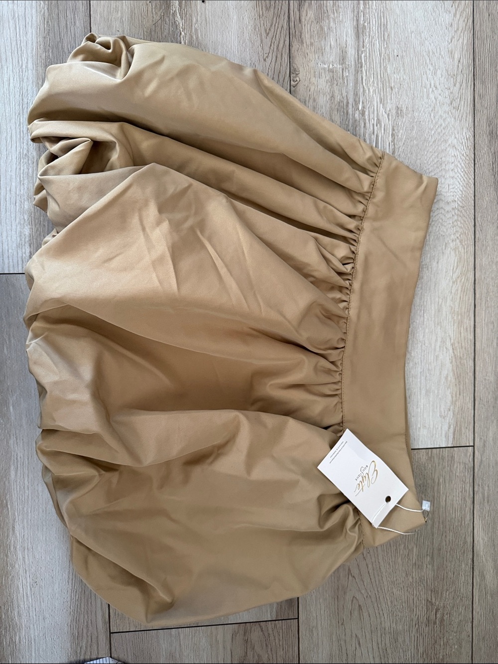 Balloon Mini Skirt in Tan